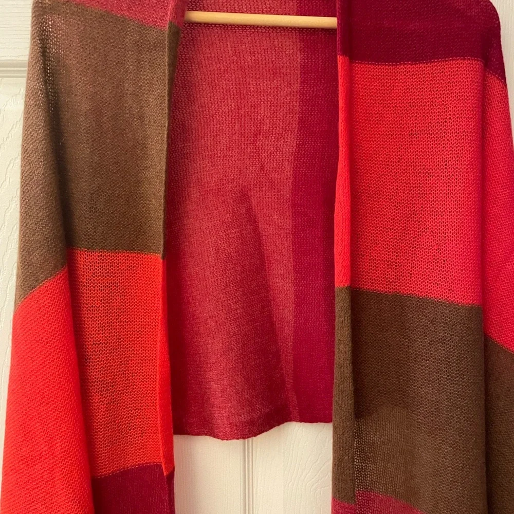 Pure Cashmere Wrap/Scarf Large Claudia Nichole Reds NWT new! (96” x 23”) Soft!